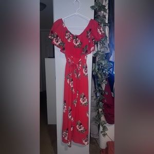 Red Floral Jumpsuit